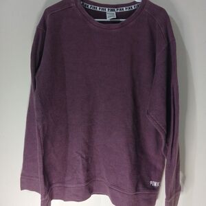 PINK Victoria's Secret Dusty Mauve Ribbed Crewneck Sweater Woman Large
